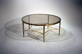Large Brass Round Coffee Table