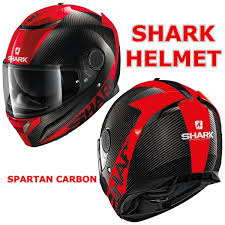 shark helmet spartan carbon skin red