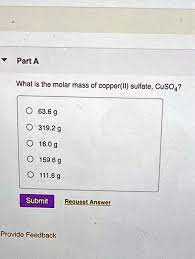 what is the molar m of copper ii