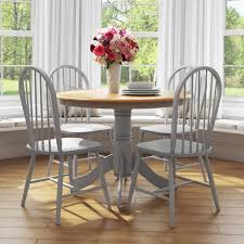 Limited time sale easy return. Round Dining Table With 4 Chairs In Grey With Oak Finish Rhode Island Buyitdirect Ie