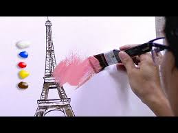 to paint the eiffel tower in acrylics