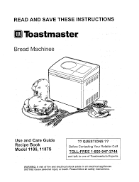 A risk of fire and electrical shock exists in all. Toastmaster 1187s User And Care Manual Pdf Download Manualslib
