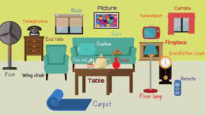 living room furniture in english