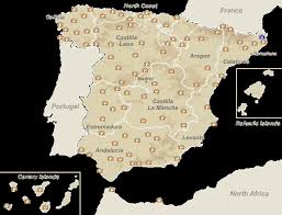 Map of spain, satellite view. Paradores Spain Spanish Paradors Parador Hotels Spanish Hotels