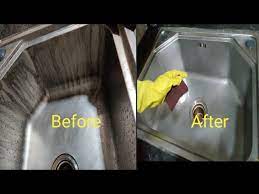 acid stains from stainless steel sink