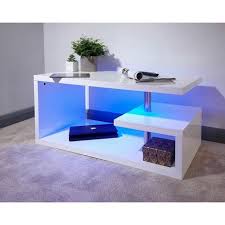 White Gloss Coffee Table With Led Light