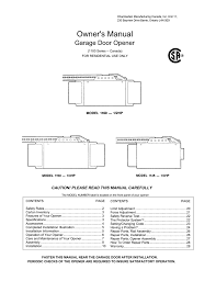 garage door opener user manual