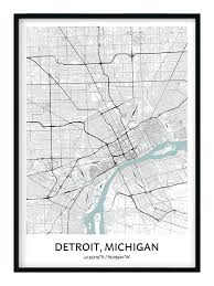 Detroit Map Poster Your City Map Art