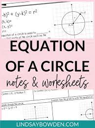 Equation Of A Circle Guided Notes And