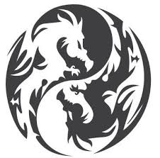 free vector dragon yin yang panel dxf