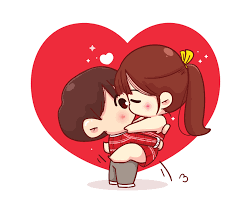 couple kissing happy valentine cartoon