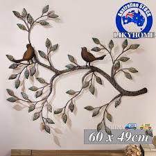 Metal Wall Art Hanging Iron Bird Leaves
