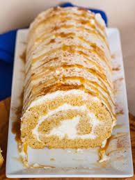 Cheesecake Pumpkin Swiss Roll Cake (video) - Tatyanas Everyday Food