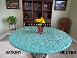 Damask Round Fitted Tablecloth Elastic
