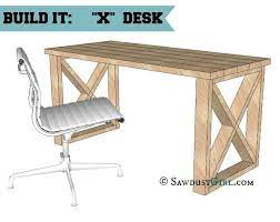 How to build a rustic checkerboard table. X Leg Office Desk Sawdust Girl