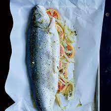 whole baked trout with fennel and