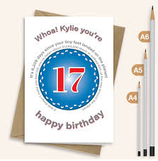 funny personalised 17th birthday card