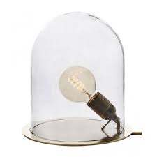 Mouth Blown Glass Dome Table Lamp With
