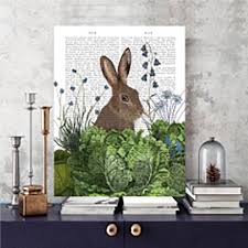 Country Chic Bunny Canvas Wall Art