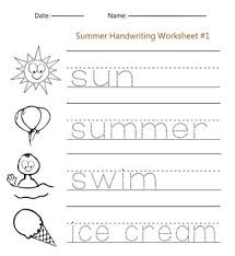 Summer Handwriting Worksheet 1