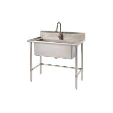 Trinity 32 In X 16 In Stainless Steel Utility Sink With Pull Out Faucet