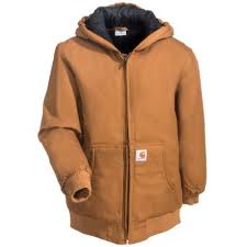 Carhartt Jackets Boys Cp8489 210 Brown Cotton Canvas Lined Jacket