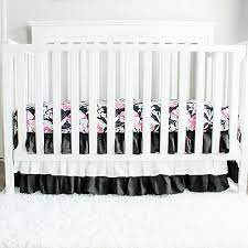 black and pink girl crib bedding set
