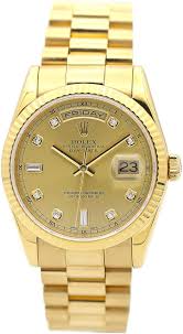 Icebox is not an authorized retailer of any watch brands. Amazon Com Rolex Day Date President 36mm Yellow Gold Watch With Diamond Dial Fluted 118238 Rolex Watches