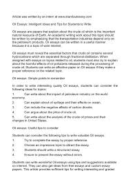 calam eacute o oil essays intelligent ideas and tips for students to write 