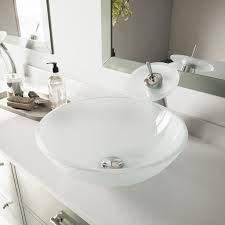 vigo white frost glass vessel bathroom sink