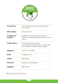Iebc is a global consortium of integrated engineering innovations applied to the sustainability of worthy enterprise. Iebc Post Election Evaluation Report For 2017 Kenya Elections The Elephant