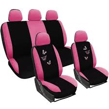 Woltu Car Seat Covers Black And Pink