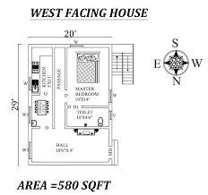 Single Bhk West Facing House Plan