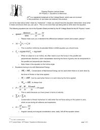0117 lecture notes ap physics 1