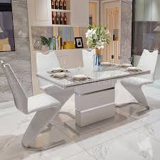 Mealtime should always be a pleasant and joyful event, which is why breaking bread with family and friends on a beautiful dining table transforms a meal into a very special experience. Modern White Mdf Top Dinner Table 8 Seater Home Dining Furniture China Dining Table Set Dining Table Set 6 Chairs Made In China Com