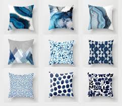 art blue pillow cover throw pillow