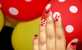 Easy Disney Minnie Mouse Nail Art - Makeup Review And Beauty Blog