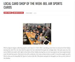 Sports cards & memorabilia hobby & model shops gift shops. Testimonials Bel Air Sports Cards
