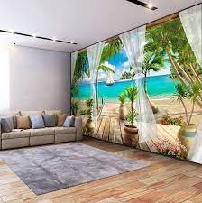 High Quality 3d Tropical Beach Wall