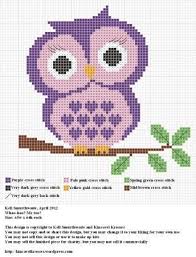 Cute Purple Owl To Stitch Free Pattern Cross Stitch