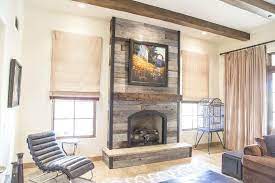 Barn Grey Fireplace Wood Wall