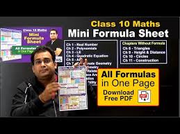 Cbse Class 10 Maths Mini Formula Sheet