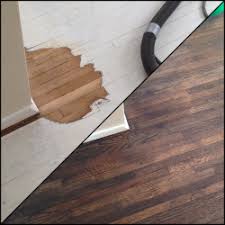 dark walnut stained hardwood floors in