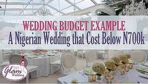 see a n700k wedding budget exle