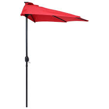 Solar Steel Half Patio Umbrella