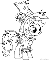 Friendship is magic in the my little pony world, and applejack makes a great friend. Scarecrow Applejack Coloring Page Coloringall