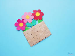 flower basket paper craft for kids