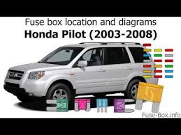 2006 honda pilot fuse locations.pdf. Fuse Box Location And Diagrams Honda Pilot 2003 2008 Youtube