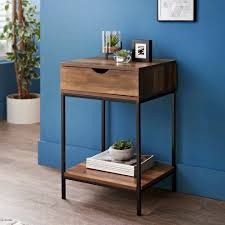 drawer console table black metal frame