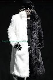 Mens Faux Fox Mink Fur Coats Long